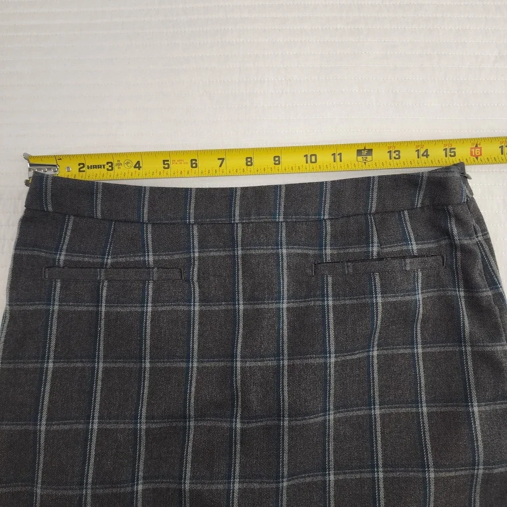 Gap Plaid‎ Mini Skirt Women's Size 4 Gray Blue Career Casual School